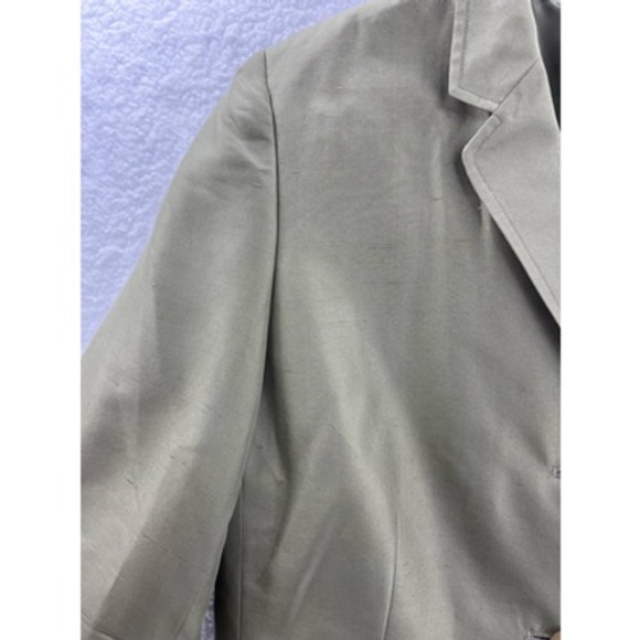 Judith Hart Collection Womens Suit Jacket Blazer Green 100% Silk Notch Lapel 14 - Picture 6 of 9